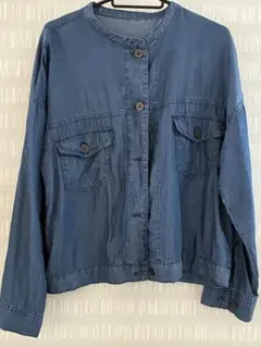 selectione軽やかデニムジャケット ノーカラー Lサイズ