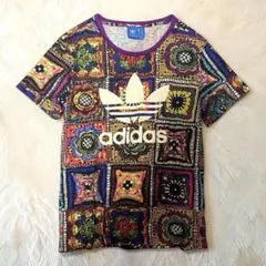 【adidas】FARMコラボ Tシャツ 花柄 総柄 Lサイズ 美品 人気モデル