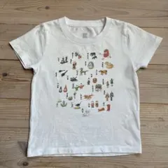 グラニフ Tシャツ 100 郷土玩具 だるま こけし 日本地図 白 キッズのサムネイル