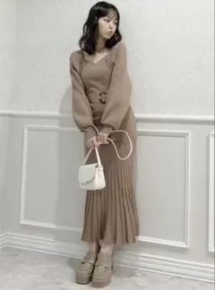 dazzlin ボレロデザインマーメイドニットワンピース