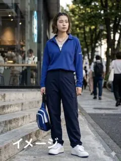 SPALDING ハーフジップ 長袖トップス ブルー系