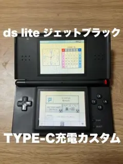 DS Lite ジェットブラック TYPE-C充電カスタム