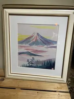 山下清】晩秋 ちぎり絵 ちぎり紙細工 アート 複製画 額装 絵画 日本の