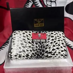クリームソーダ 総柄 ヒョウ柄 レオパード ラウンド ジップウォレット