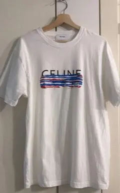 セリーヌオマージュロゴプリント Tシャツ ホワイト