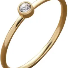 【新品未使用】AllenCOCO 一粒ストーン 華奢リング ゴールド 9 箱付き