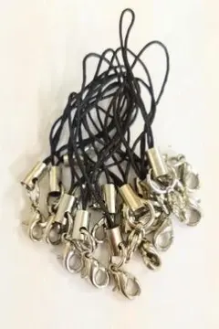 カニカン付きストラップ パーツ　15本　黒★新品・未使用★