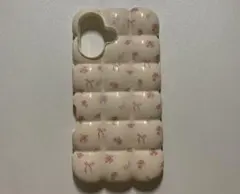 花柄リボンデザイン iPhone16 ソフトケース