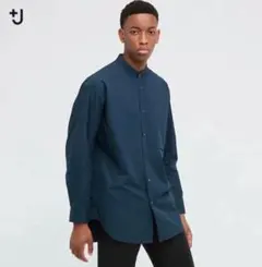 +jスーピマコットンオーバーサイズスタンドカラーシャツ未使用タグ付ジルサンダー