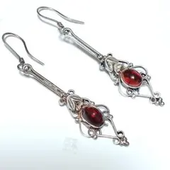 ヴィンテージ　天然石　ガーネット　ピアス