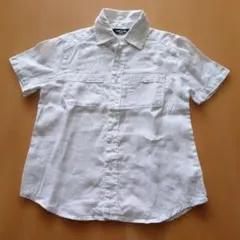 COMME CA ISM 半袖シャツ 120A ホワイト 麻 リネン