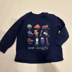 ラルフローレン　キャンプ柄 長袖Tシャツ ネイビー　80㎝