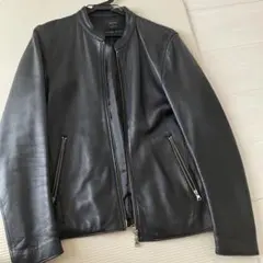 STUDIOUS ブラックレザーシングルライダースジャケット サイズ2