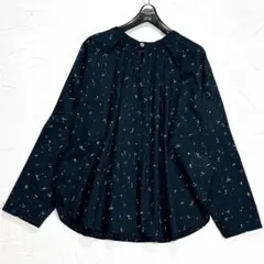 パラスパレス／藍染め しずく型ドット柄 インディゴ染めブラウス 藍 