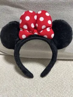 ミニーマウス カチューシャ 水玉リボン キッズサイズ