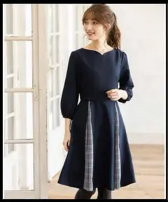 トッコクローゼット tocco チェックプリーツ ワンピース　リボン　Aライン
