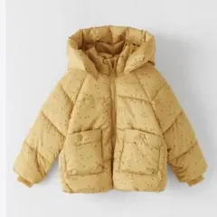 zarababyイエロー フード付きダウンコート 90cm相当