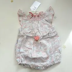 【新品・apres les cours】 スモッキング刺繍ロンパース（80cm）