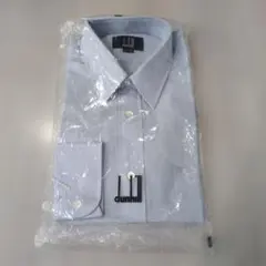 dunhill ダンヒル オーダーシャツ 長袖 ストライプ ブルー 綿100