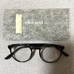 niko and ... ブラックラウンドメガネ　レディース