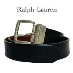 【美品】ポロラルフローレン　レザーベルト　ブラック　ブラウン　リバーシブル