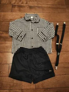 チェック柄シャツ ショートパンツ セット 90cm
