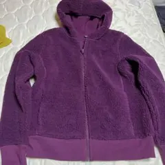 ユニクロ　UNIQLO　ボア　フリース　パーカー　パープル　防風