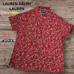 LAUREN RALPH LAUREN リネン100% アロハシャツ 花柄 Mのサムネイル