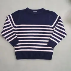 ネイビーとホワイトのストライプセーター 120サイズ