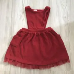 ②ZARA ワンピース　98 エプロンドレス