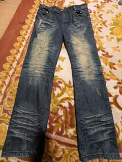 トルネード　ダメージ加工 パネル切り替え デニムパンツ トルネード ダメージ加工 パネル切り替え デニムパンツ - メルカリ