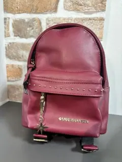 Samantha Vega スタッズ シンプルリュックサック (ワインレッド)