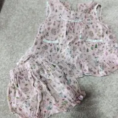 動物柄ピンクトップスとショーツセット