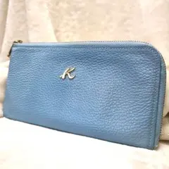 Kitamura キタムラ　長財布 L字ファスナー ライトブルーのサムネイル