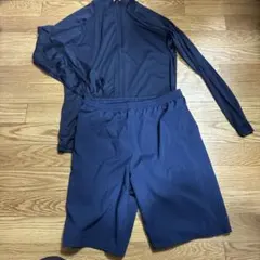 フットマーク　水着　上下セット　ネイビー　Lサイズ