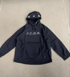 F.C.R.B. star print black nylon hoodie