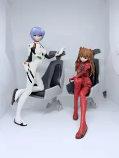 【GIrl with Chair 綾波レイ アスカ】プレミアムフィギュア