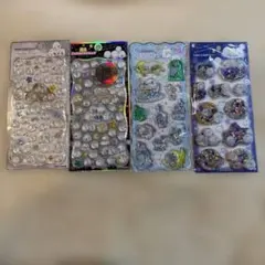 シマエナガ　プチドロ　ウォーター　スパンコールパーティ　4点