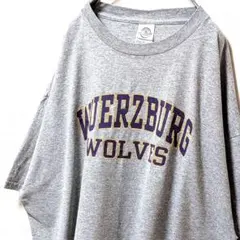 デルタ ヴュルツブルクウルブス ロゴ Tシャツ グレー 灰色 2XL 古着