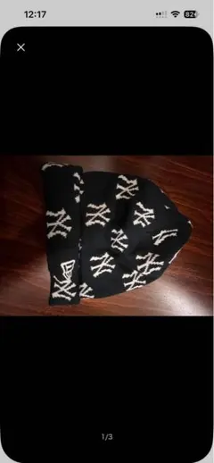 NEW ERA ニューエラ ニューヨークヤンキース ニット帽 ビーニー ブラック