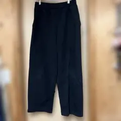 ユニクロCスウェットワイドパンツ黒M