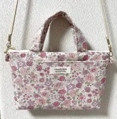 ハンドメイド　ショルダーバッグ　トートバッグ　レトロ　花柄　北欧　サコッシュ