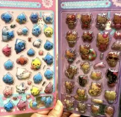 ぷくぷくシール　しずくちゃん　日焼けキティセット