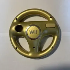 Wii Wheel ゴールドとホワイトのハンドル