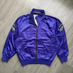90's asics RECORDER レトロ ナイロンジャケット パープルのサムネイル
