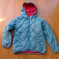 mont-bell キッズ110cm ダウンジャケット リバーシブル 水色 赤