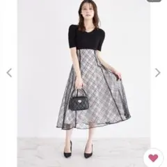 トッコクローゼット最新作♡スパンコールシアーチェックバックレースアップドッキング