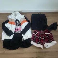春秋服キッズ服 ベストとショートパンツセット