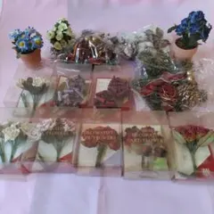 オーナメント、リース、フラワーなど　手芸素材のセット