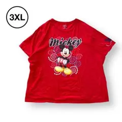 ミッキーマウス プリントTシャツ キャラクターTシャツ 大きめサイズ 3XL